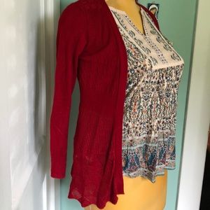 🏡 Dreamers red knit cardigan small cotton/rayon